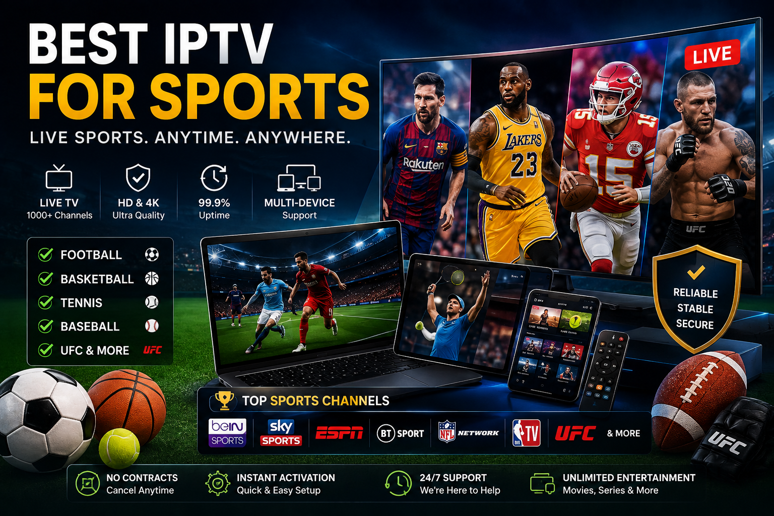 Best IPTV for sports and legal live sports streaming