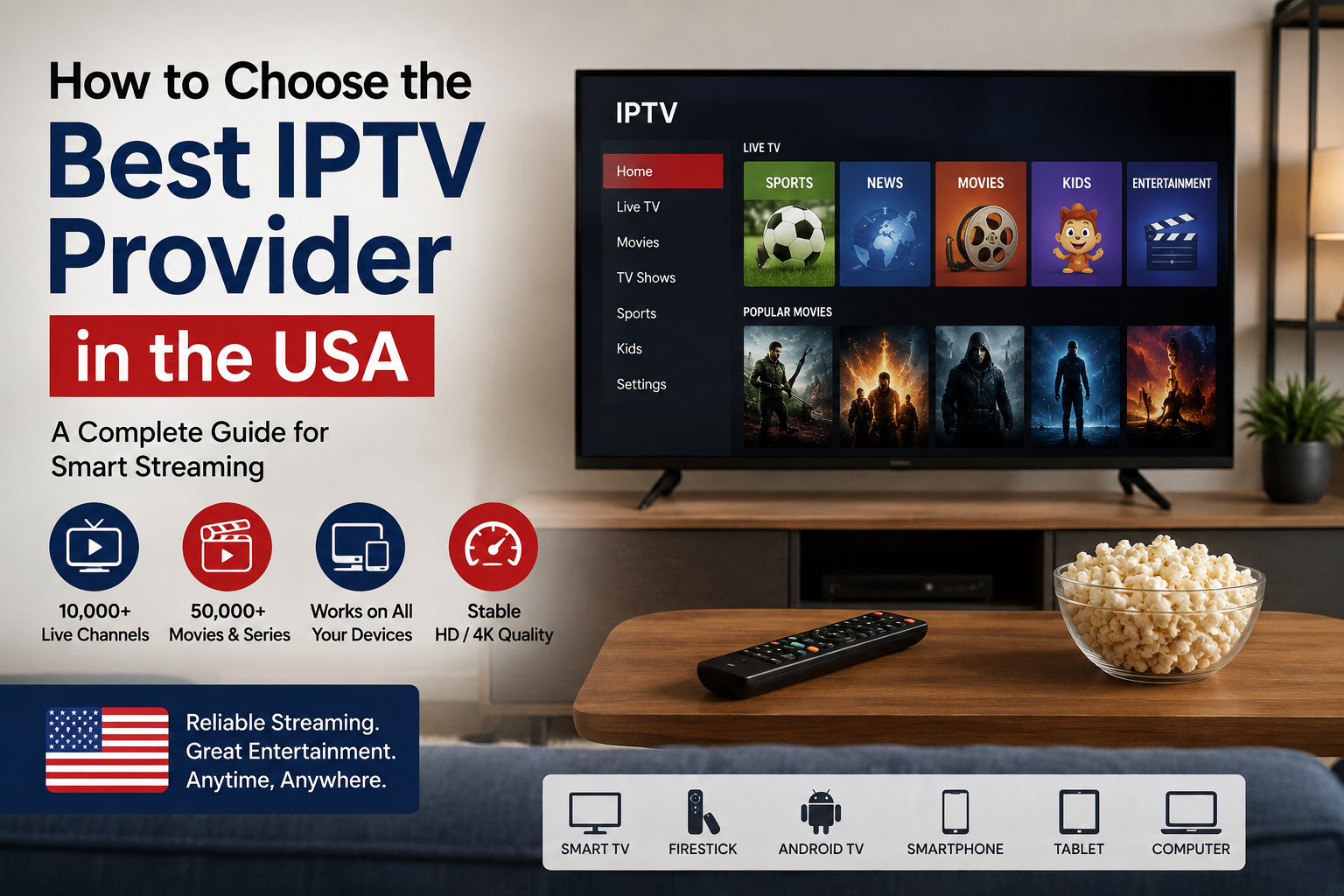 A complete guide to choosing an IPTV provider in the USA.