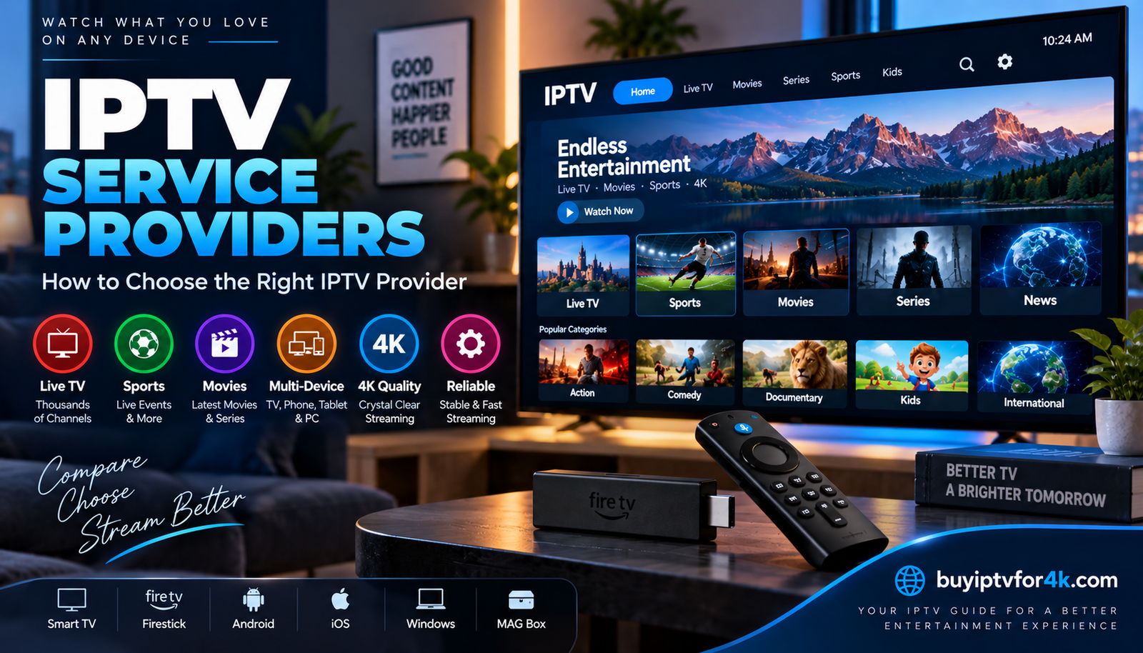 IPTV service providers guide for 4K streaming and Firestick
