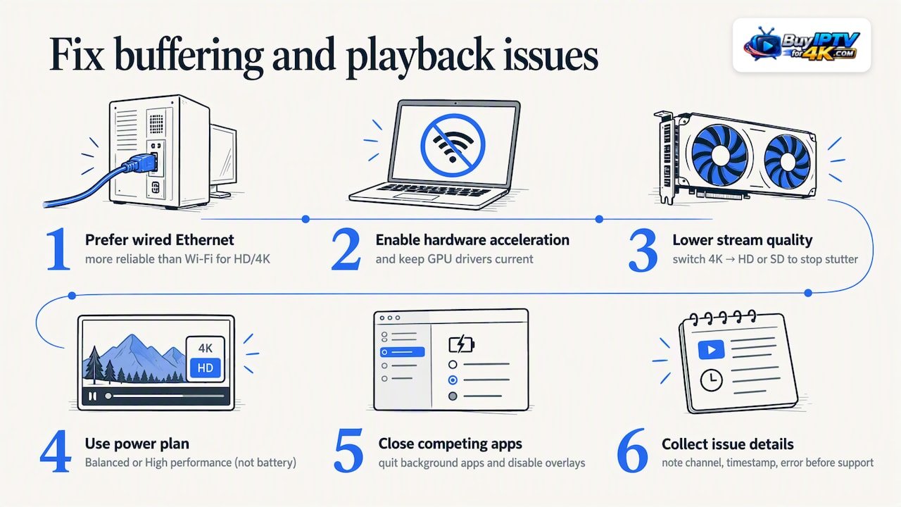 Fixing buffering and playback issues on Windows — overview diagram