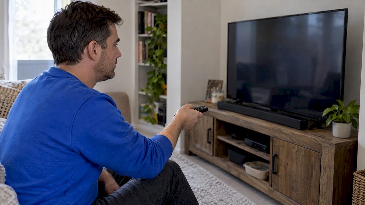 Viewer preparing a smart TV for activation