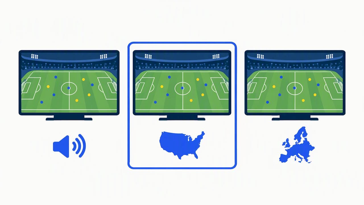 Alternate soccer feeds by language and region